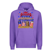 Purple getting star spangled hammered Premium Hoodie - NancyCooperArtShop