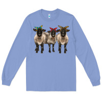 Colony Blue 3 sheeps suffolk ewe with bandana Long Sleeve Tee - BarkalooDesign