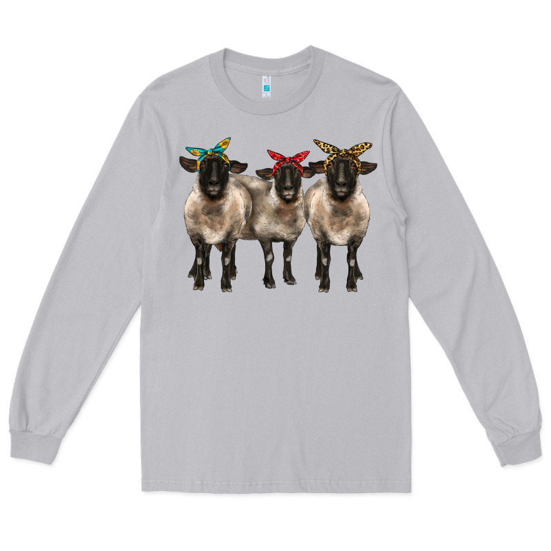 3 Sheeps Suffolk Ewe With Bandana Long Sleeve Tee by BarkalooDesign | Teevron