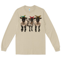 Mushroom 3 sheeps suffolk ewe with bandana Long Sleeve Tee - BarkalooDesign