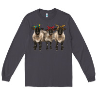 Smoke 3 sheeps suffolk ewe with bandana Long Sleeve Tee - BarkalooDesign