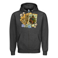 Charcoal Heather western rodeo playing cards tbw Zipper Hoodie - texasbilliewilder