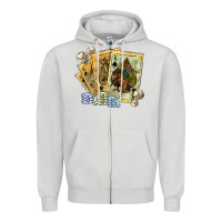 Dove Grey western rodeo playing cards tbw Zipper Hoodie - texasbilliewilder