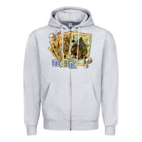 Heather Grey western rodeo playing cards tbw Zipper Hoodie - texasbilliewilder