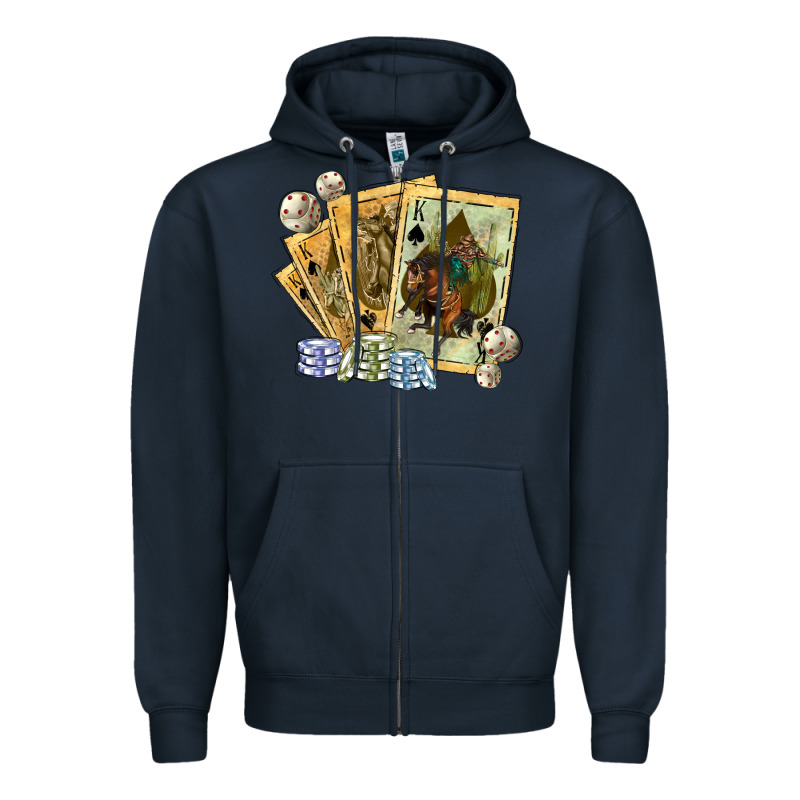 Western Rodeo Playing Cards Tbw Zipper Hoodie by texasbilliewilder | Teevron