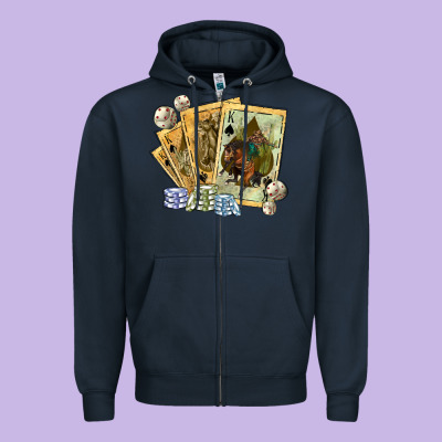 Zipper Hoodie western rodeo playing cards tbw