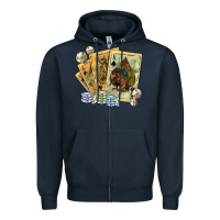Navy western rodeo playing cards tbw Zipper Hoodie - texasbilliewilder