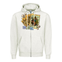 Oatmeal Heather western rodeo playing cards tbw Zipper Hoodie - texasbilliewilder
