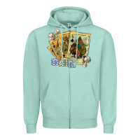 Seafoam western rodeo playing cards tbw Zipper Hoodie - texasbilliewilder