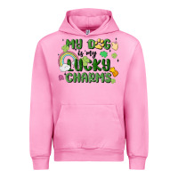 Fuchsia Pink my dog is my lucky charms Urban Hoodie - MaliasSmallBusiness