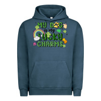 Pigment Midnight Navy my dog is my lucky charms Urban Hoodie - MaliasSmallBusiness