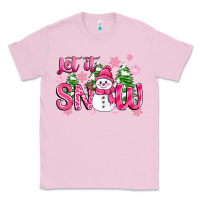 Bubblegum Pink pink christmas let it snow Classic Tee - Zillion Design Studio