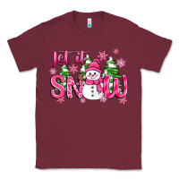 Burgundy pink christmas let it snow Classic Tee - Zillion Design Studio