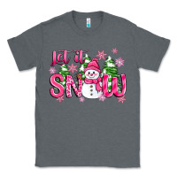 Charcoal Heather pink christmas let it snow Classic Tee - Zillion Design Studio
