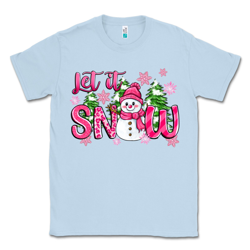 Pink Christmas Let It Snow Classic Tee by Zillion Design Studio | Teevron