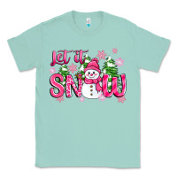 Seafoam pink christmas let it snow Classic Tee - Zillion Design Studio