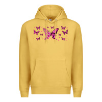Antique Gold floral breast cancer butterfly Premium Hoodie - Jasminsmagicworld