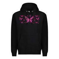 Black floral breast cancer butterfly Premium Hoodie - Jasminsmagicworld