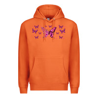 Carrot floral breast cancer butterfly Premium Hoodie - Jasminsmagicworld