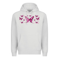 Dove Grey floral breast cancer butterfly Premium Hoodie - Jasminsmagicworld