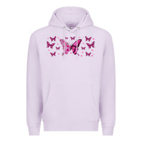 Lilac floral breast cancer butterfly Premium Hoodie - Jasminsmagicworld