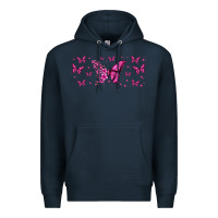 Navy floral breast cancer butterfly Premium Hoodie - Jasminsmagicworld