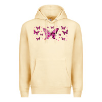 Pina Colada floral breast cancer butterfly Premium Hoodie - Jasminsmagicworld