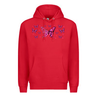 Red floral breast cancer butterfly Premium Hoodie - Jasminsmagicworld