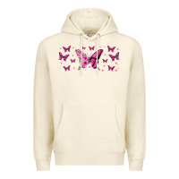 Sandshell floral breast cancer butterfly Premium Hoodie - Jasminsmagicworld