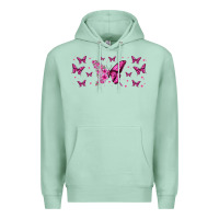 Seafoam floral breast cancer butterfly Premium Hoodie - Jasminsmagicworld
