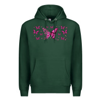 Sports Green floral breast cancer butterfly Premium Hoodie - Jasminsmagicworld