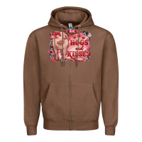 Chestnut Valentines Day Pig Hogs And Kisses Zipper Hoodie - RanaPortraitStore