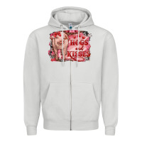 Dove Grey Valentines Day Pig Hogs And Kisses Zipper Hoodie - RanaPortraitStore