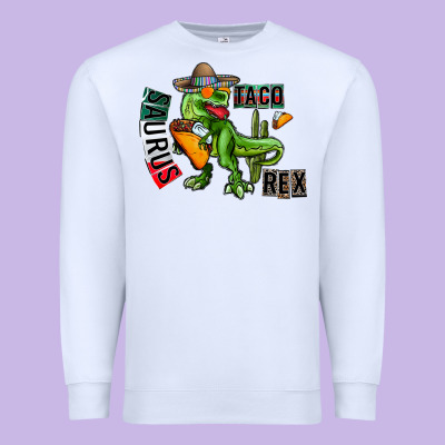 Taco Saurus Rex Premium Sweatshirt Designed By Cowhidedigitalart