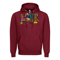 Burgundy love came down luke 2 11 Zipper Hoodie - Zillion Design Studio