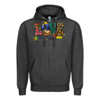 Charcoal Heather love came down luke 2 11 Zipper Hoodie - Zillion Design Studio