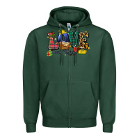 Sports Green love came down luke 2 11 Zipper Hoodie - Zillion Design Studio
