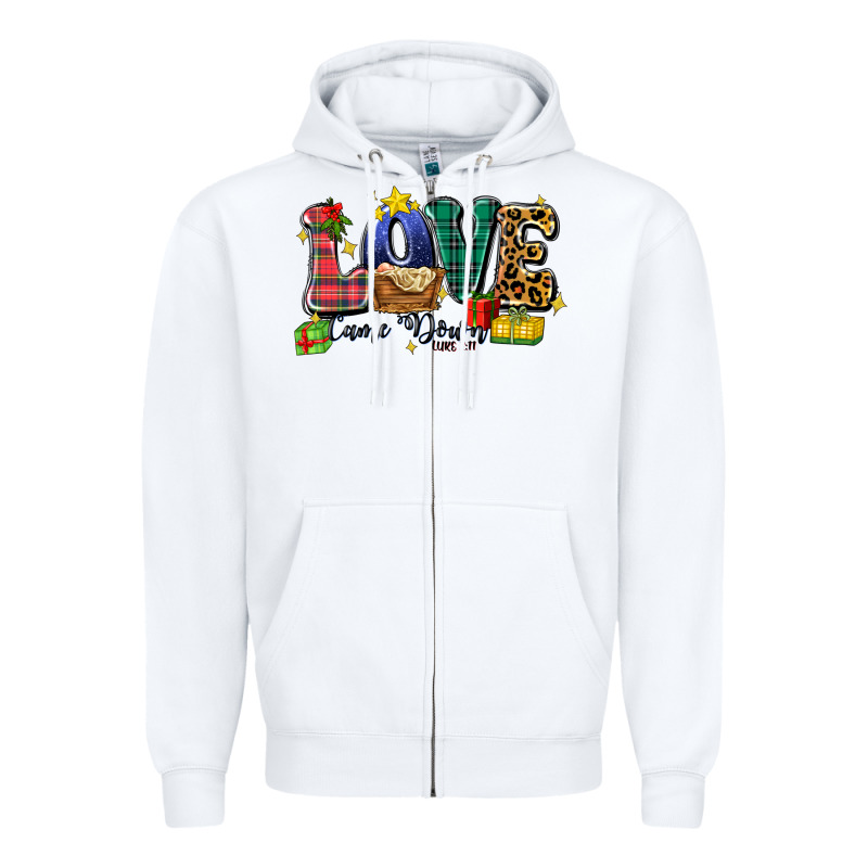 Love Came Down Luke 2 11 Zipper Hoodie by Zillion Design Studio | Teevron
