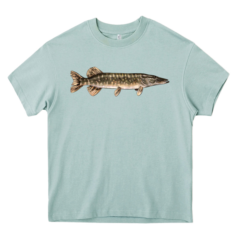 Northern Pike Fish Illustrations Heavy Core Tee by LillyAllenDesigns | Teevron