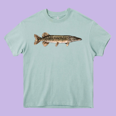Northern Pike Fish Illustrations Heavy Core Tee Designed By Lillyallendesigns