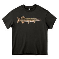 Asphalt Northern Pike Fish Illustrations Heavy Core Tee - LillyAllenDesigns