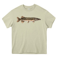 Mossy Northern Pike Fish Illustrations Heavy Core Tee - LillyAllenDesigns