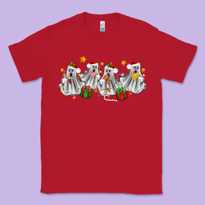 Pantasmas Ghost Christmas Classic Tee Designed By Zillion Design Studio