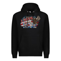 Black i back the blue eagle Premium Hoodie - NancyCooperArtShop