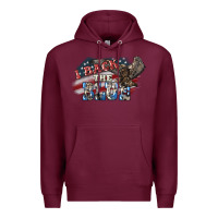Burgundy i back the blue eagle Premium Hoodie - NancyCooperArtShop