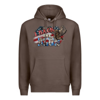 Coffee i back the blue eagle Premium Hoodie - NancyCooperArtShop