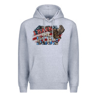 Heather Grey i back the blue eagle Premium Hoodie - NancyCooperArtShop