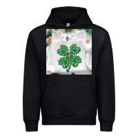 Black shamrock patterned clothing Urban Hoodie - MaliasSmallBusiness