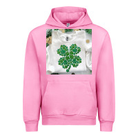 Fuchsia Pink shamrock patterned clothing Urban Hoodie - MaliasSmallBusiness