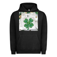 Pigment Black shamrock patterned clothing Urban Hoodie - MaliasSmallBusiness